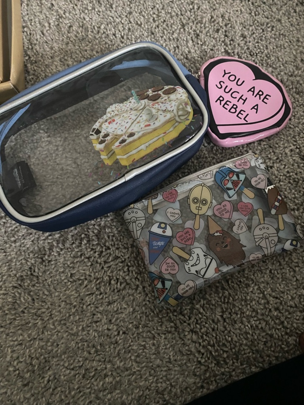 Clear Top Navy Star Wars Themed Cosmetic Bag